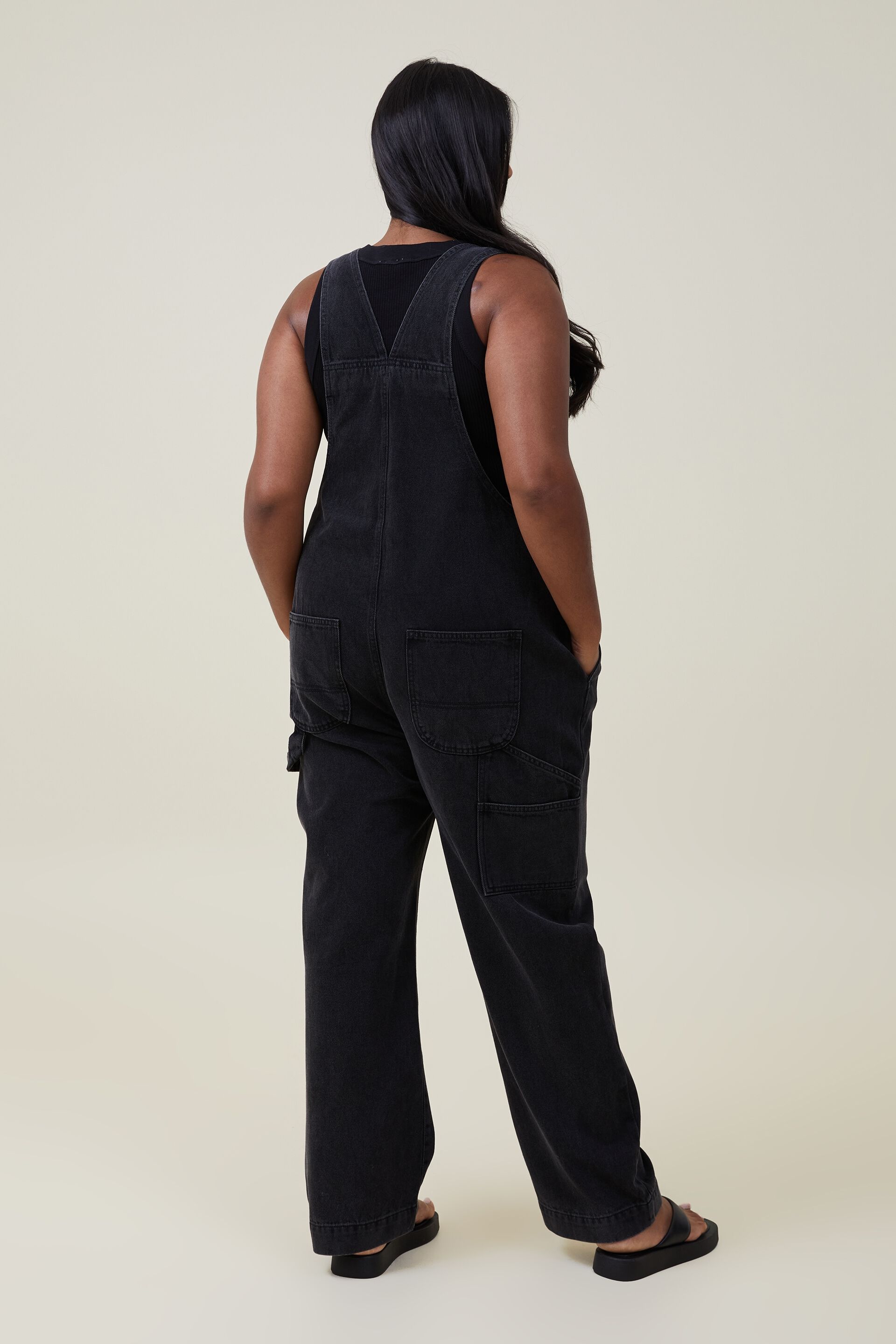 Keep It Loose Wide Leg Denim Overalls - Black | Black overalls, Black  overalls outfit, Denim overalls