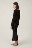 Leila Ladder Yarn Maxi Dress, BLACK - alternate image 3