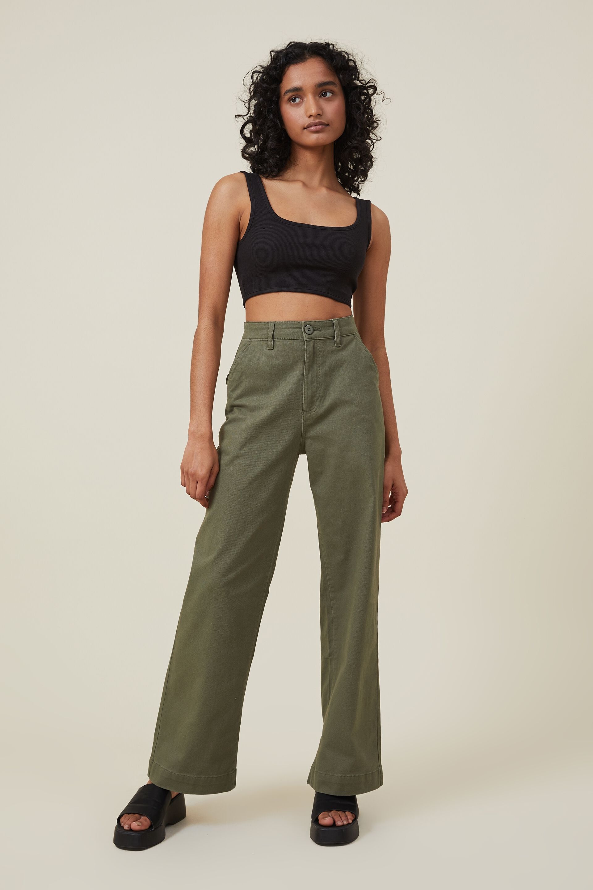 Womens Crinkle Relaxed Fit Wide Leg Trousers  Boohoo UK