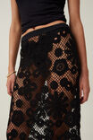 Riviera Floral Crochet Maxi Skirt, BLACK - alternate image 3