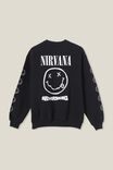 Moletom - Nirvana Crew Sweatshirt, LCN LIV NIVARNA/BLACK - vista alternativa 1