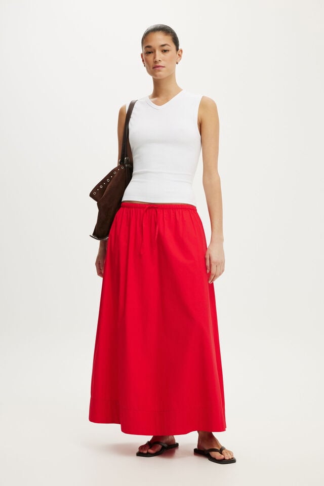 Zoe Maxi Skirt, RED PETAL