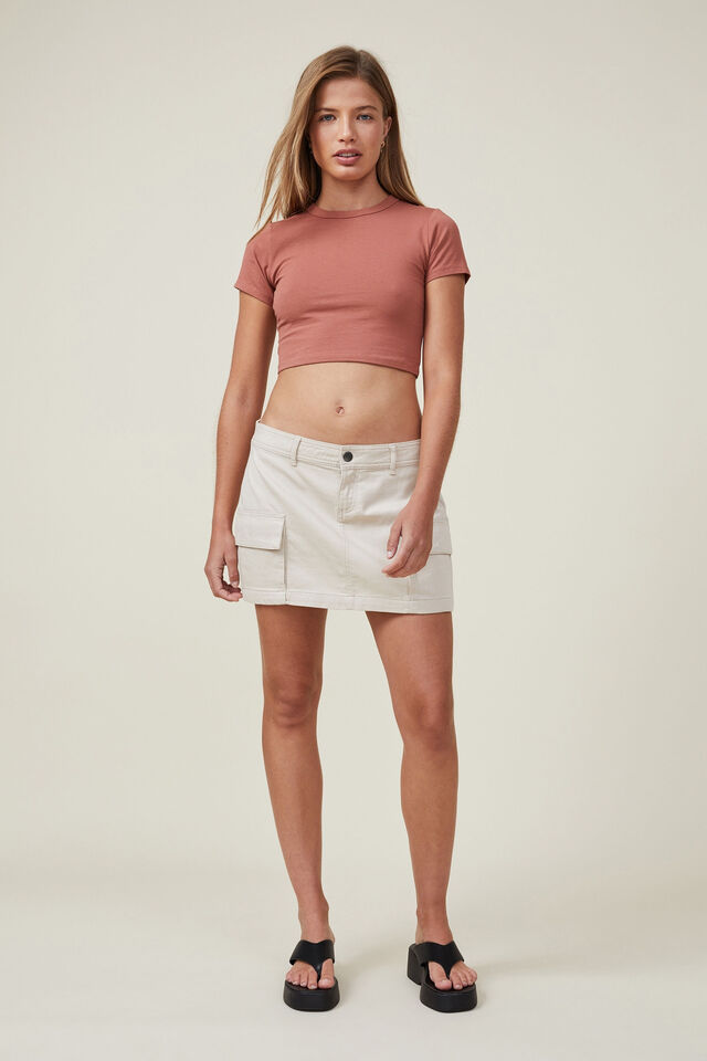 Bobbie Cargo Mini Skirt, STONE