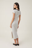 Rib Short Sleeve Midi Dress, CLASSIC STRIPE GARDENIA - alternate image 3