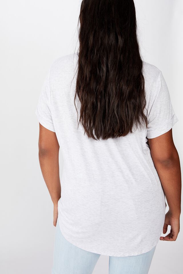 Curve Karly Short Sleeve Tee, SILVER MARLE