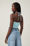 Mia Tie Front Halter Top, SEA SPRAY - alternate image 3