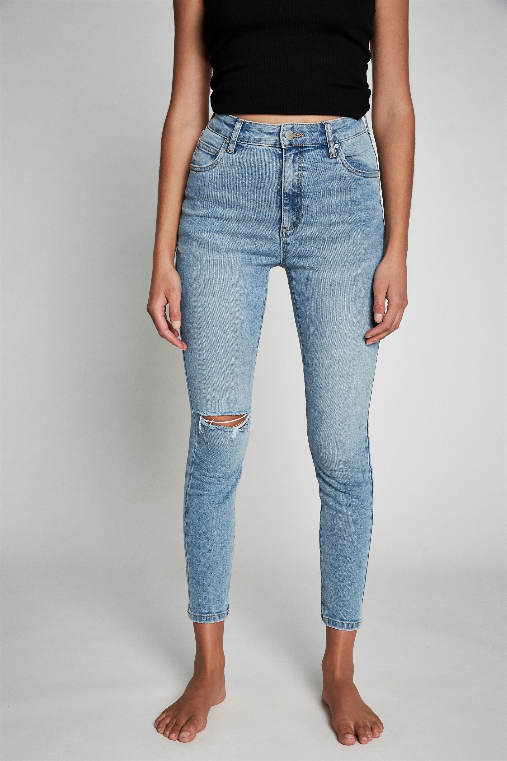 cropped ankle jeans