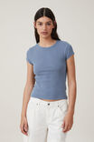 Camiseta - The One Organic Rib Crew Short Sleeve Tee, WASHED ELEMENTAL BLUE - vista alternativa 1