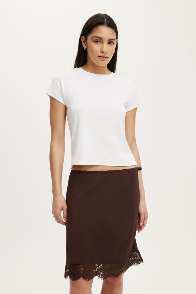 Sasha Slip Skirt, DARK OAK
