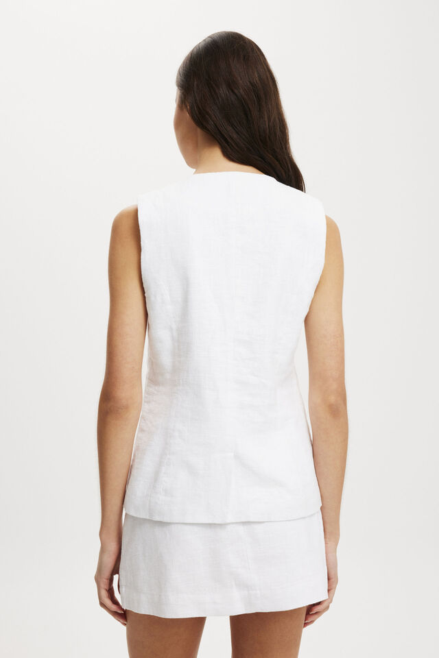 Sienna Linen Cotton Mini Skirt, WHITE
