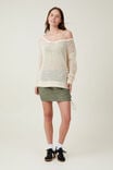 Open Knit Oversized Off Shoulder, PORCELAIN - alternate image 4