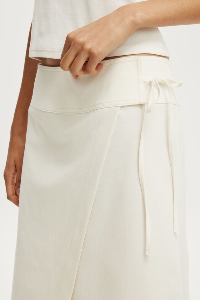 Lexi Utility Wrap Midi Skirt, CREME FRAICHE