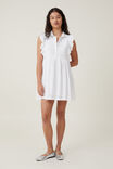 Sylvie Lace Trim Shirt Dress, WHITE - alternate image 2