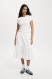 Sloane Tiered Midi Skirt, WHITE - alternate image 1