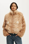 Malmo Faux Fur Jacket, DOE PRINT - example image 1