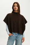 Cable Poncho, DARK OAK - example image 1
