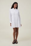 Shannon Button Front Shirt Mini Dress, ECRU - alternate image 2