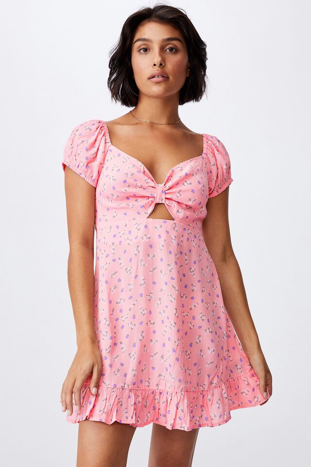 Woven Casey Cut Out Tea Dress, RIDDLE DITSY CANDY