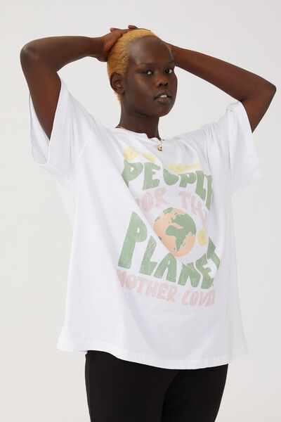 Curve Dad Graphic Tee, PEOPLE FOR THE PLANET/WHITE