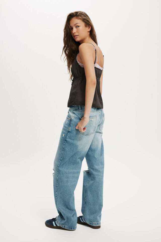 Low Rise Straight Jean, STORM BLUE RIP