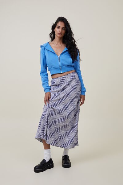Cropped Fitted Zip Through, BUZZY BLUE