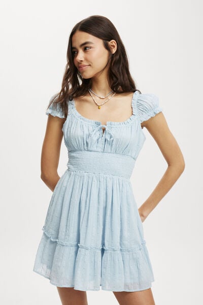 Eddie Corset Mini Dress, PALE BLUE