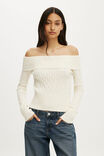 Lotus Off Shoulder Knit, PORCELAIN - example image 1