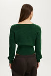 Softest Luxe Mock Wrap Knit, HERITAGE GREEN - example image 3