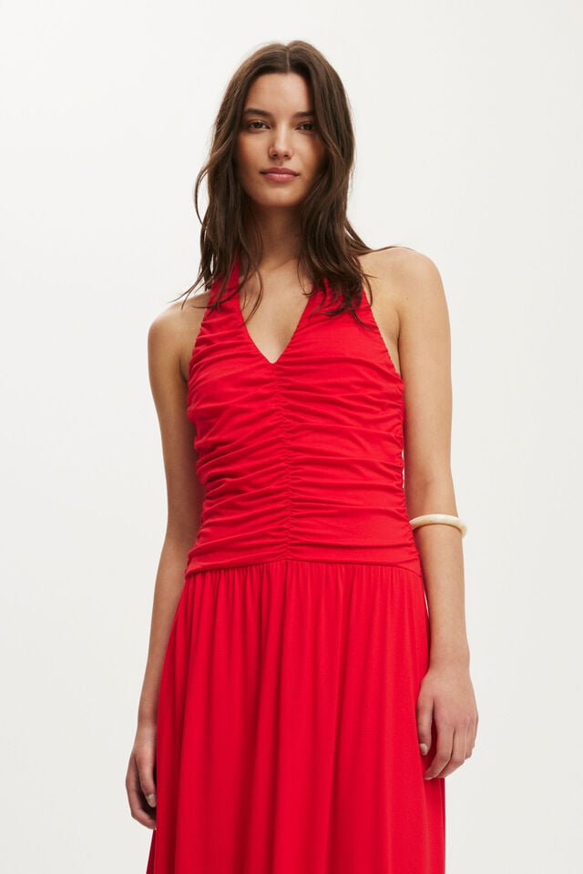 Hallie Halter Maxi Dress, RED PETAL