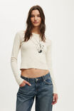 Olivia Rodrigo Music Fitted LS Raglan Graphic Tee, LCN BRA OLIVIA RODRIGO SO IN LOVE / STONE - example image 1