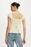 Tie Back Babydoll Top, THEA DITSY VANILLA GLOW - example image 3