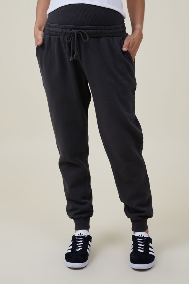 Maternity Classic Washed Trackpant, WASHED BLACK