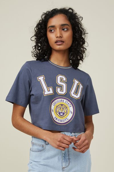 Chop Fit Graphic Tee, LCN LOUISIANA STATE UNIVERSITY/VINTAGE NAVY