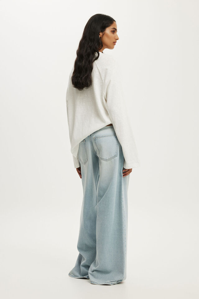 Low Rise Wide Jean, LAUREL BLUE