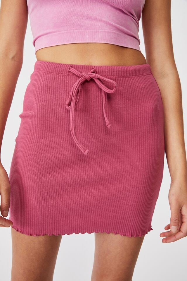 Streamline Ribbed Mini Skirt, MALAGA