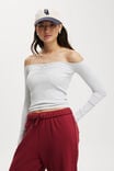 Rosa Off The Shoulder Long Sleeve Top, GREY MARLE - alternate image 1