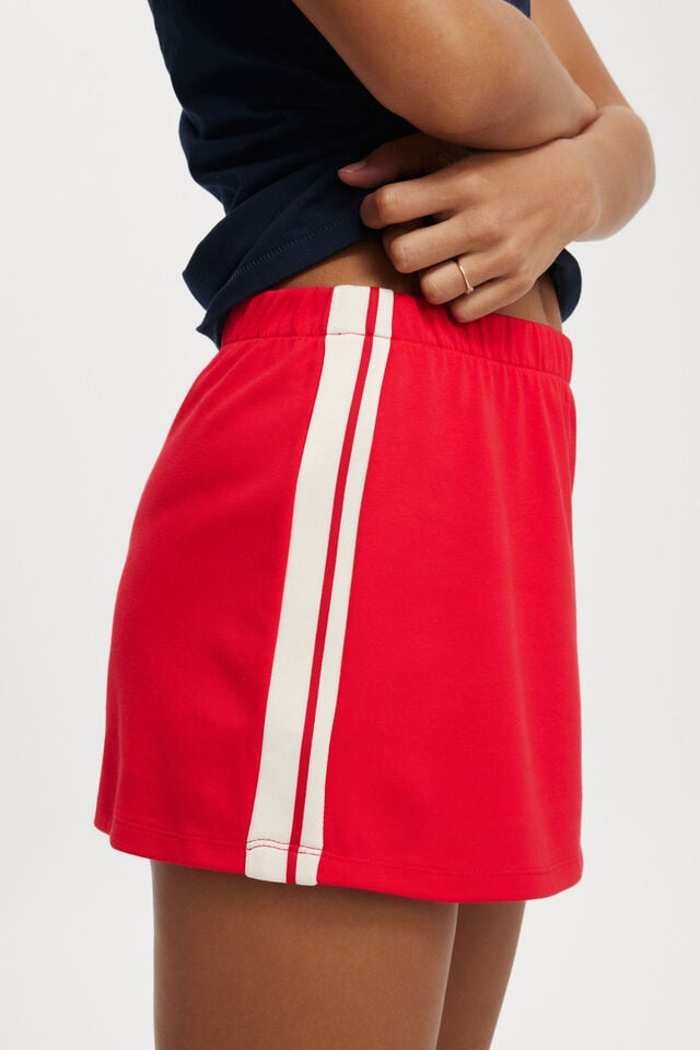 Retro Sporty Skirt, SCARLET RED