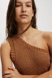 Slub One Shoulder, PECAN - alternate image 4