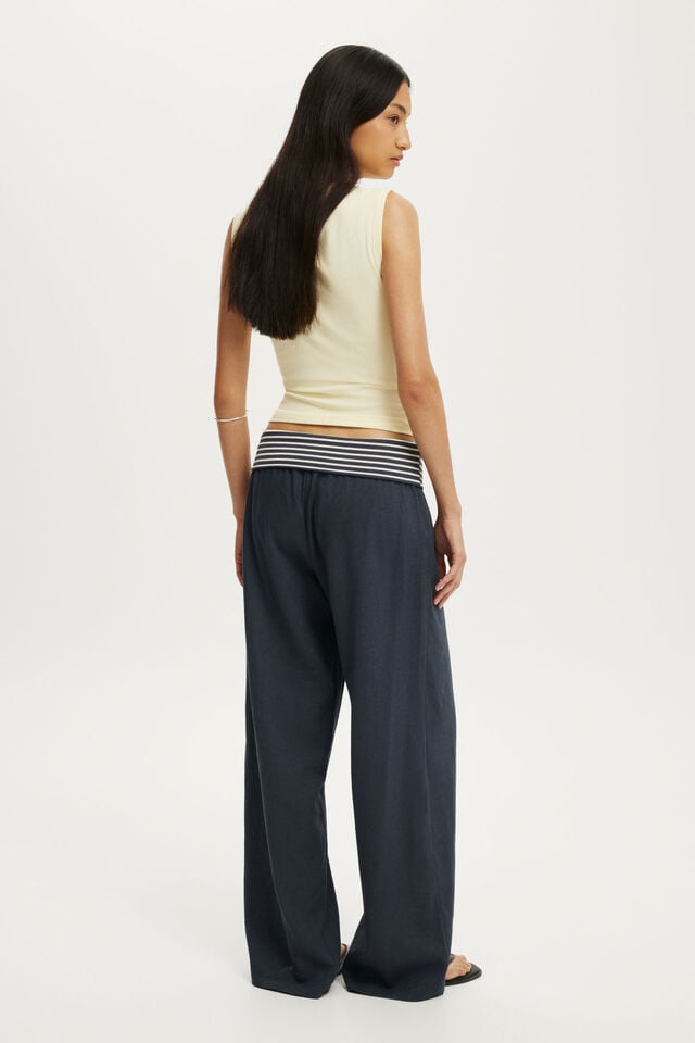 Haven Fold Over Pant, INK NAVY / STRIPE