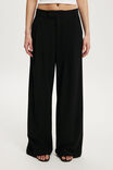 Izzy Pleated Suiting Pant, BLACK - example image 4