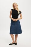 Gigi Denim Midi Skirt, DEEPWATER BLUE - alternate image 1