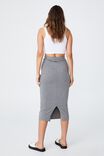 Essential Midi Skirt, CHARCOAL MARLE