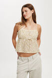 Cotton Lace Straight Neck Cami, DOVE DITSY BUTTERMILK - alternate image 1