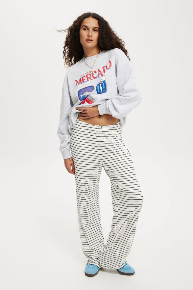 Classic Graphic Crew Sweatshirt, MERCADO/ SOFT GREY MARLE