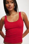 Staple Rib Double Scoop Tank, RED VELVET - alternate image 4