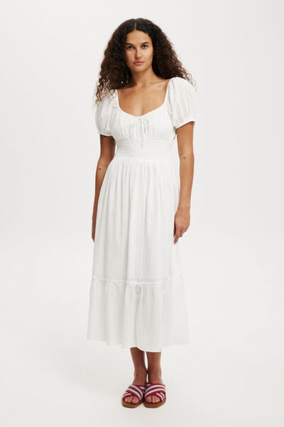 Charlotte Maxi Dress, WHITE TEXTURE