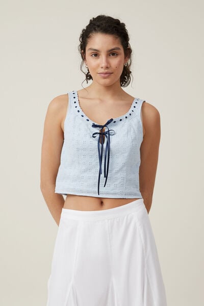 Ribbon Detail Cami, BREEZY BLUE