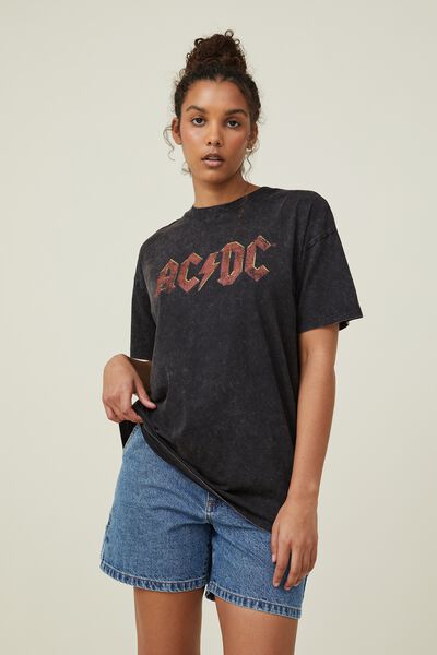 The Oversized Acdc Tee, LCN PER ACDC FLY ON THE WALL 1985/BLACK