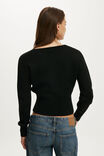 Softest Luxe Mock Wrap Knit, BLACK - example image 3