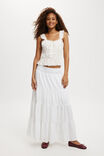 Saia - Haven Shirred Waist Maxi Skirt, WHITE - vista alternativa 1